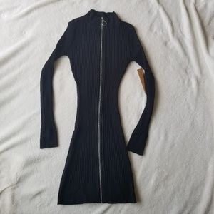 NWT Long sleeve zipper front ribbed dress